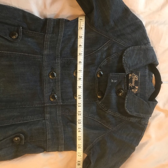 GUESS Long Denim Double Breasted Dress Jacket Stretch M - Picture 9 of 16